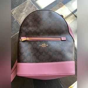 Coach Signature Canvas Pink/Tan Backpack